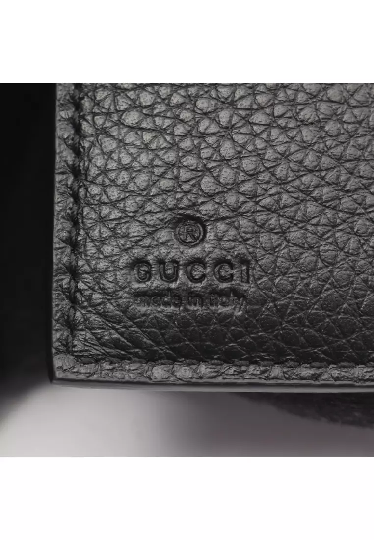 Pre-Loved Gucci GG Emblem small wallet Bi-fold wallet leather black