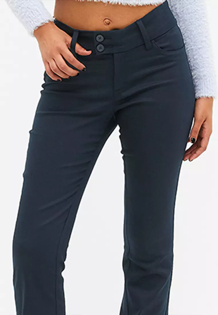 Low Waist Flared Tailored Trousers