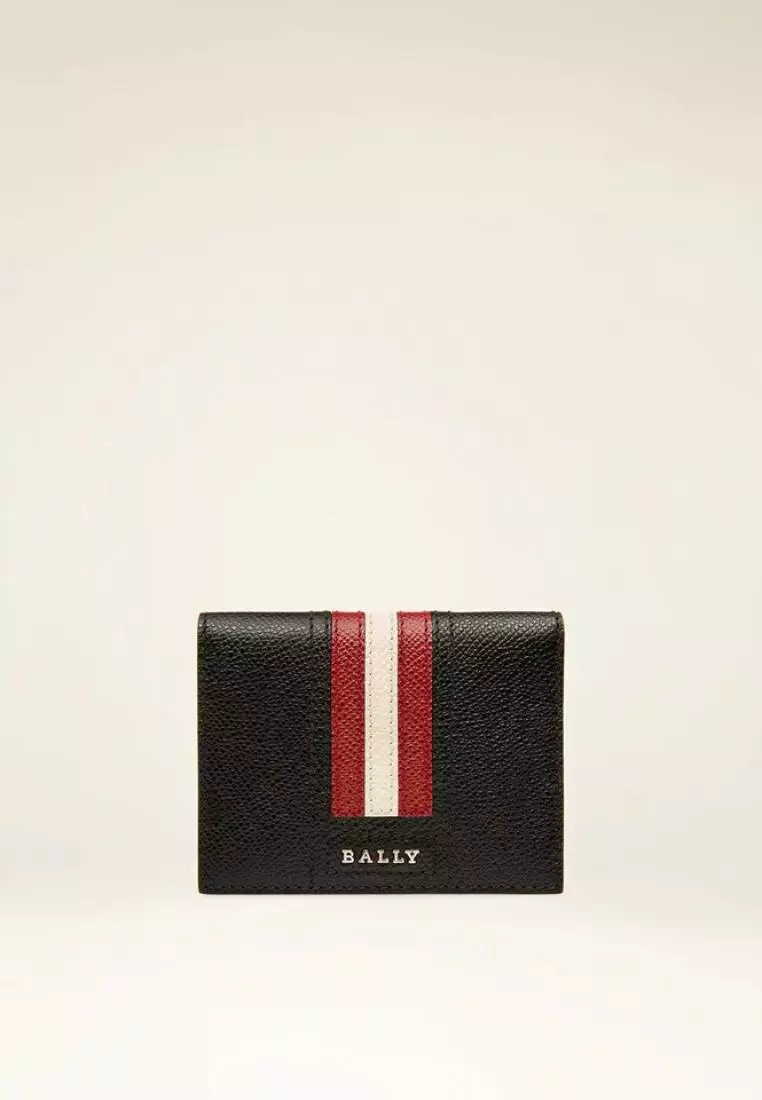 Bally Talder Leather Card Holder In Black