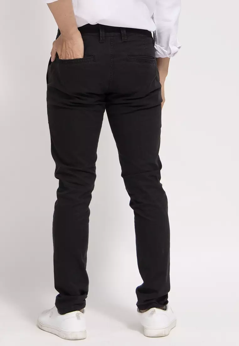 Celana Chinos Cotton Stretch Black OXCON