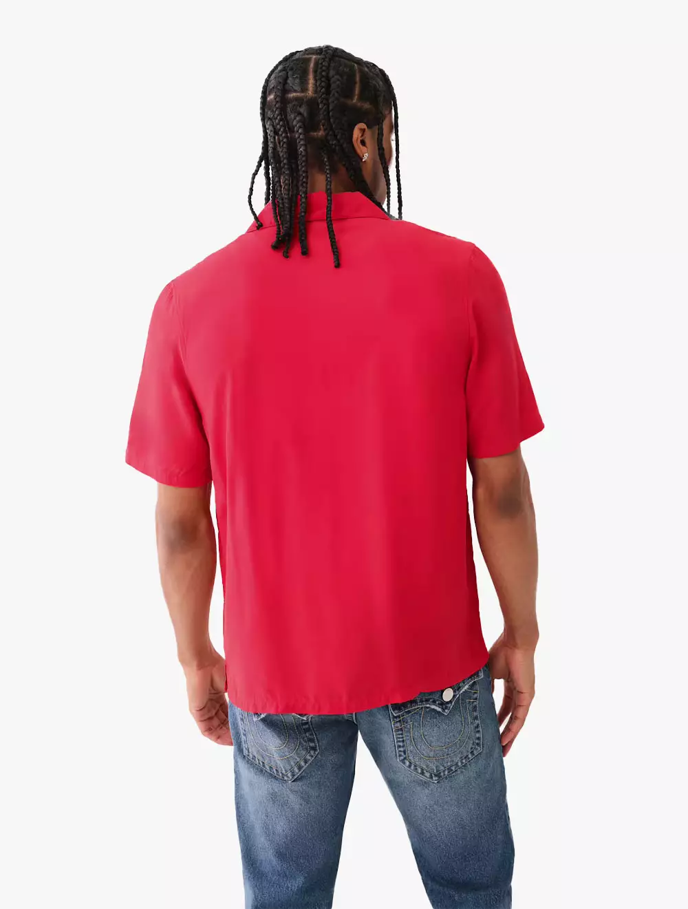 True Religion - Men Shirts - SS CAMP COLLAR SHIRT - Red