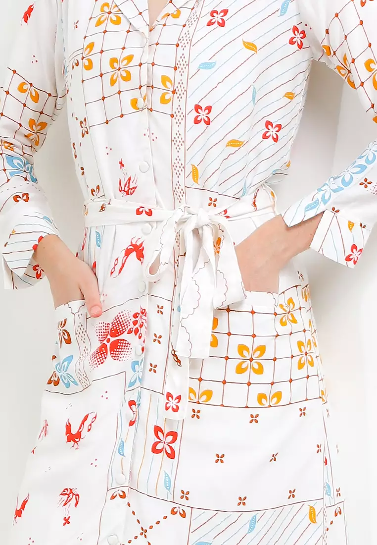 Dress Batik Wanita Katun Rayon Premium Long Estrella Red