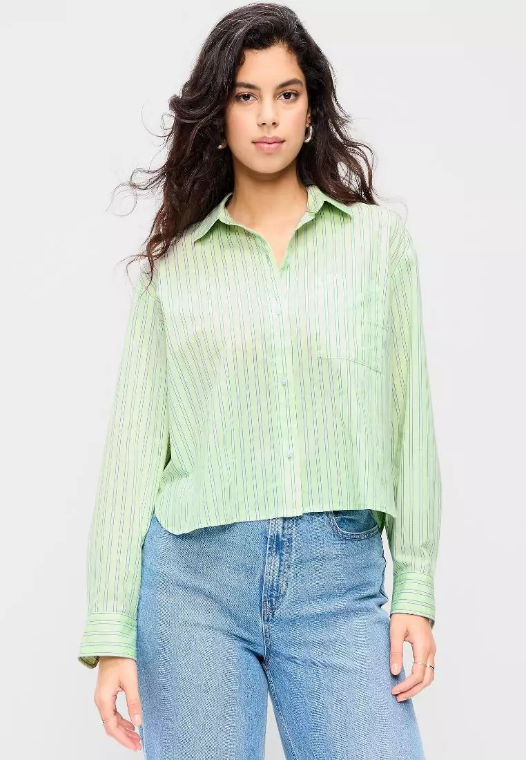 Cropped Button-Down Shirt