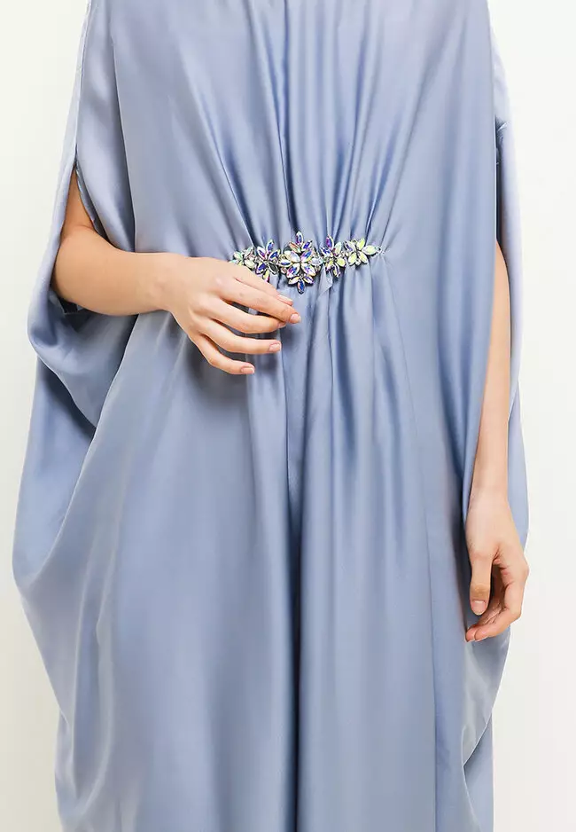 Sateen Kaftan With Crystal Detail