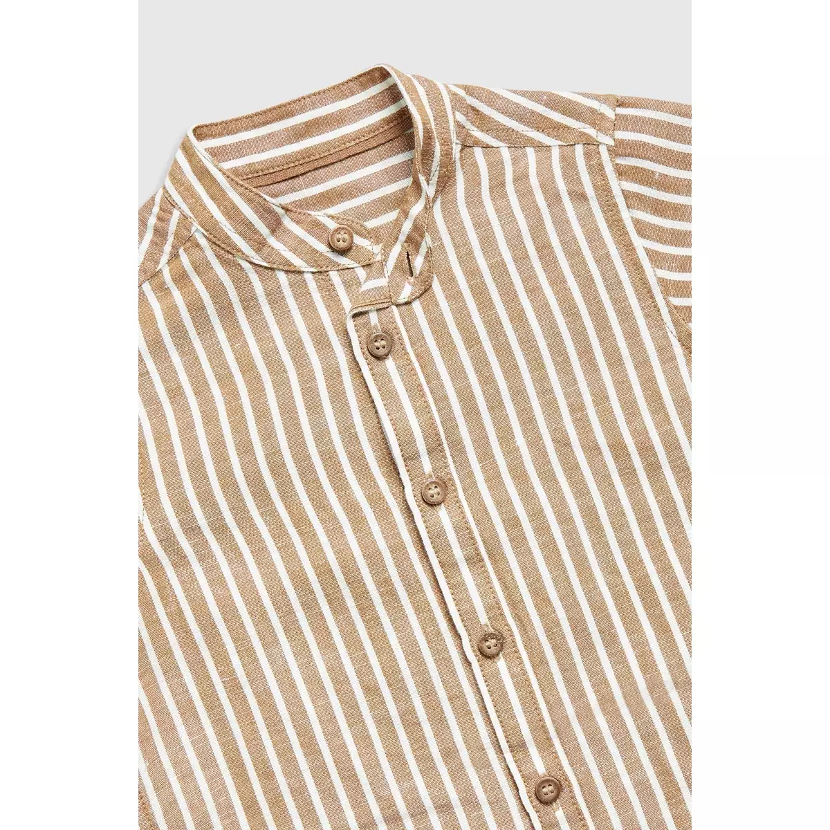 Mothercare Striped Linen Shirt - Kemeja Anak Laki-laki (Cokelat)