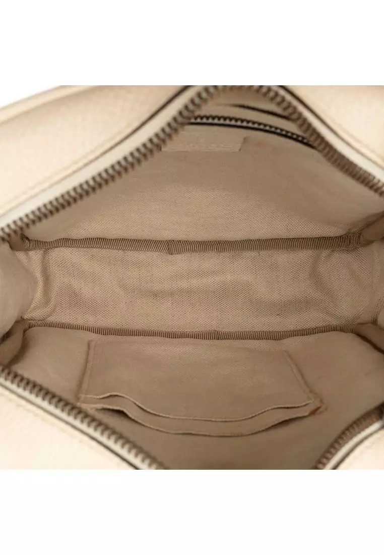 Pre-Loved Gucci Grained Calfskin Logo Crossbody
