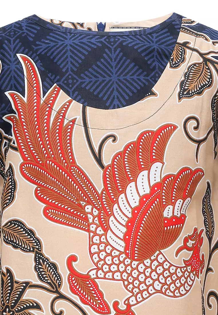 Dress Anak Perempuan Batik Jeremia Lengan Pendek Navy