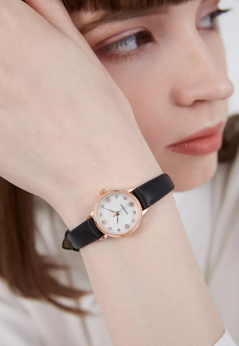 Sophie Cherry Pearl Watches Black