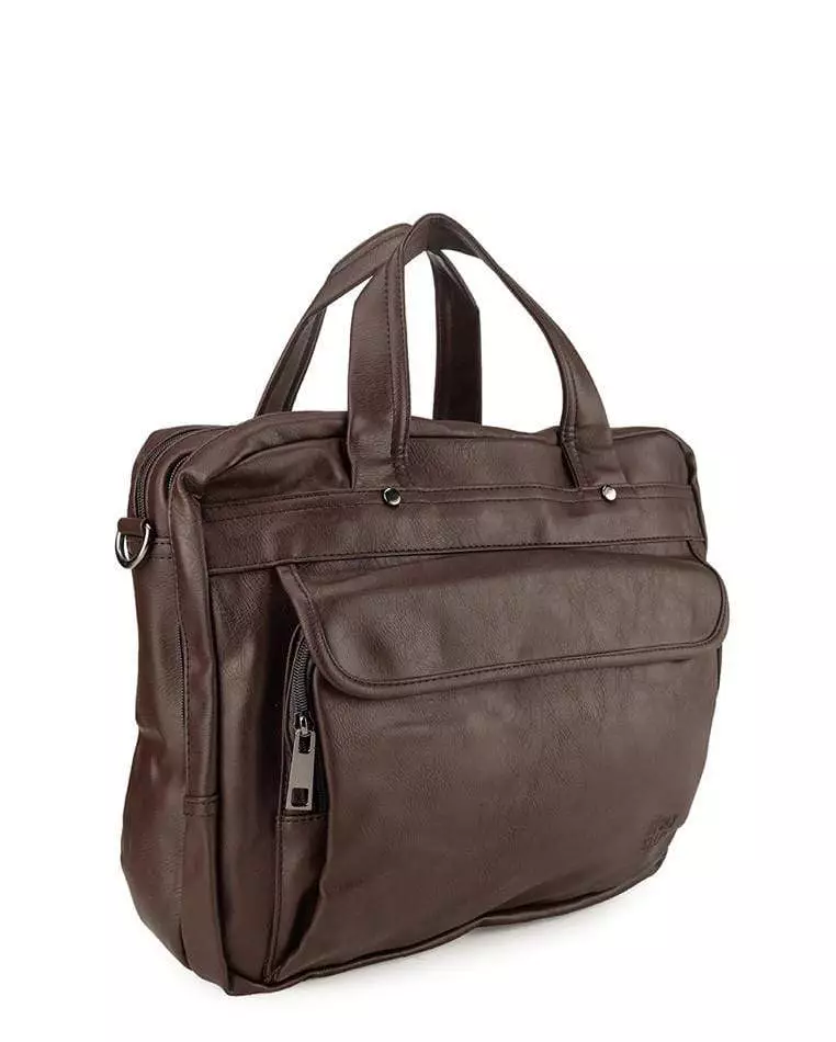 Distressed Leather Laptop Tote Bag