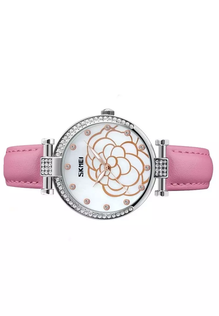 Jam Tangan Casual Analog Wanita Water Resistant 30m Strap Tali Material Kulit Leather OO41 ORIGINAL