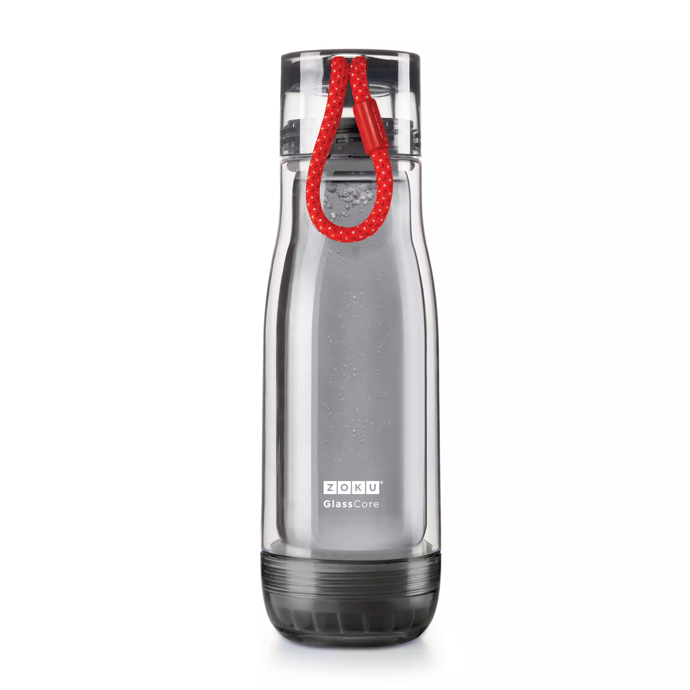 Zoku Red Active 16oz Suspended Core Bottle - Botol Kaca, Botol Kaca Plastik, Botol Minum