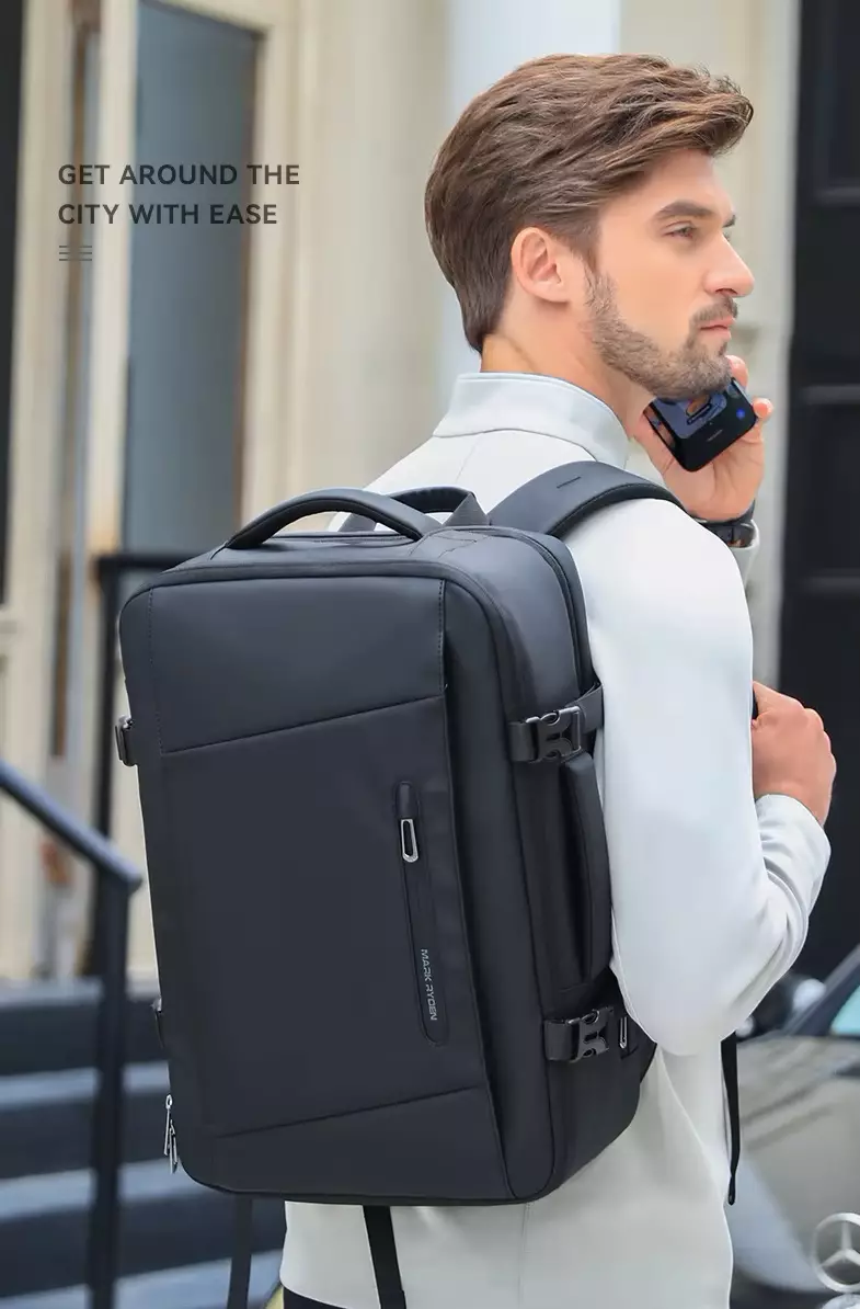 Mark Ryden Tas Backpack Ransel Laptop Pria Travel vacuum waterproof MR9299YKKQM - BLACK