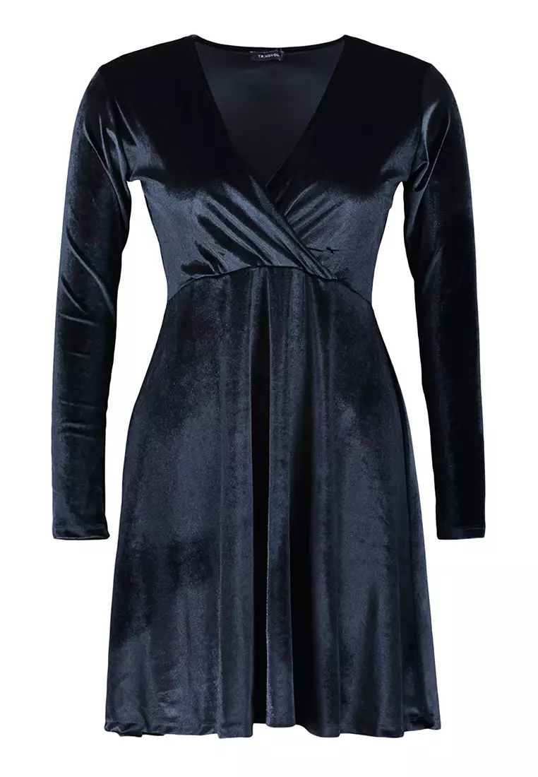 Plus Size Wrap Velvet Dress