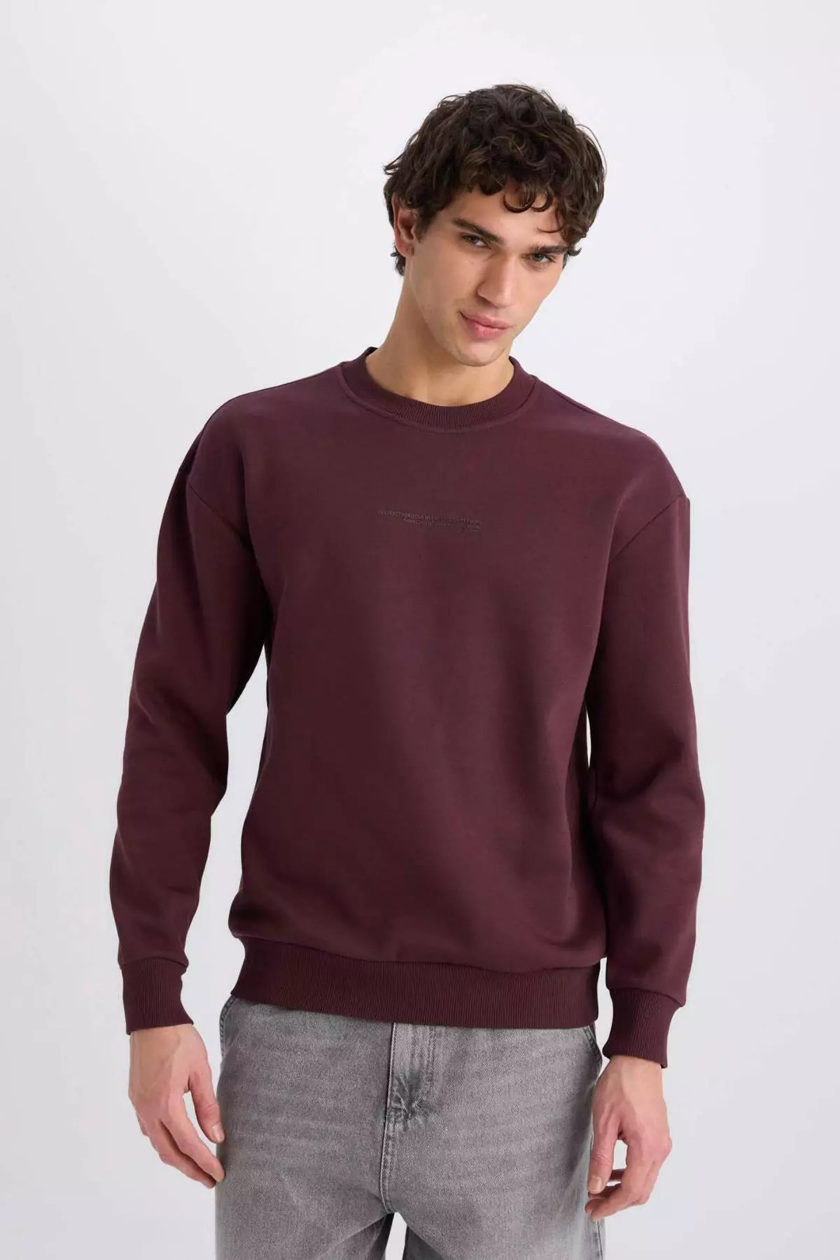 Crew Neck Boxy Fit Printed Sweatshirt X8282Az24Au