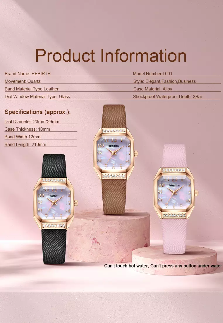 Jam Tangan Wanita Korea Fashion Anti Air Original Tali Kulit Jam Tangan Cewek blackwhite