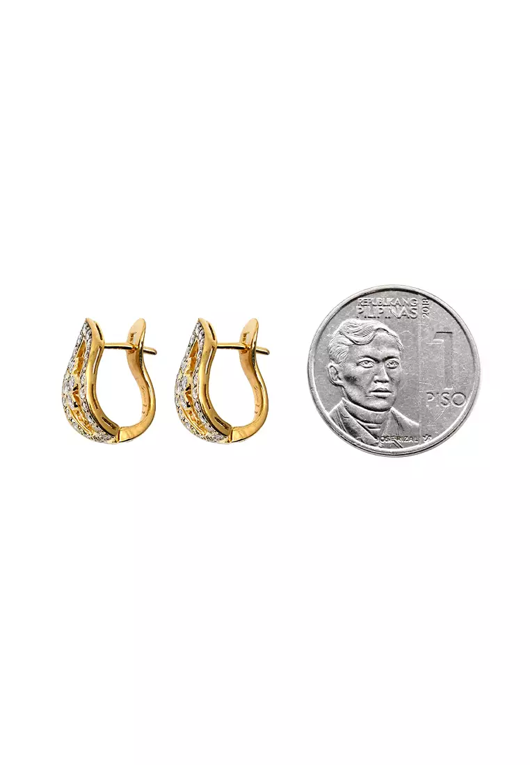 18K Yellow Gold Earrings with Diamonds