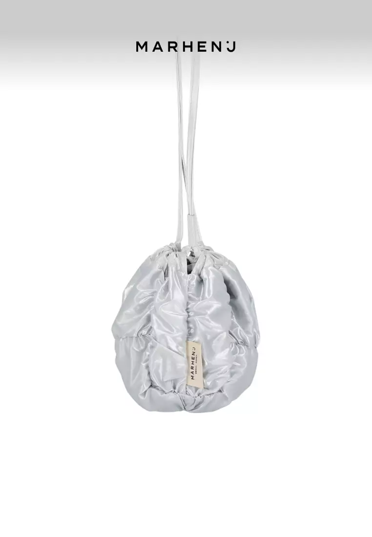 POPCORN BALL Nylon Crossbody Bag Silver