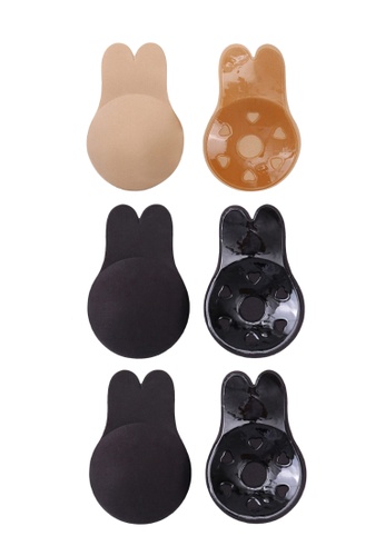 Kiss & Tell black and beige 3 Pack Dahlia Breast Lift Up Bra in 1Nude and 2Black 8394AUS22D3EA8GS_1
