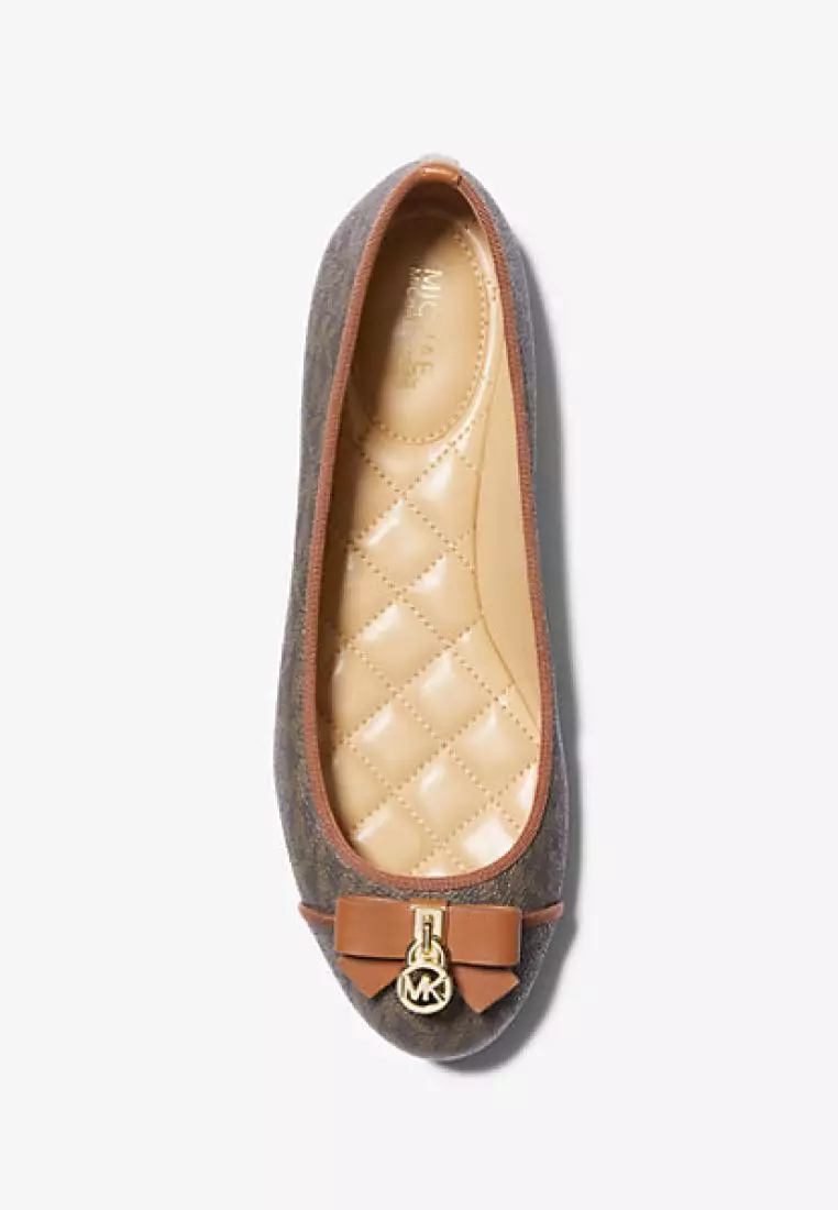 Michael Kors Honey Signature Logo Ballet Flat Brown