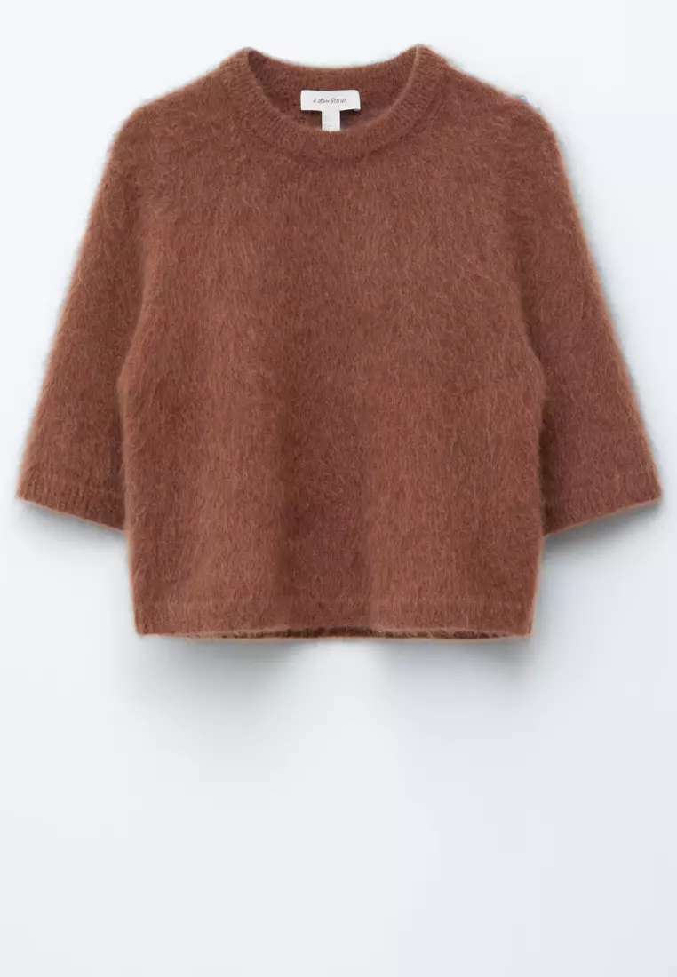 Mohair-Blend Knitted Top