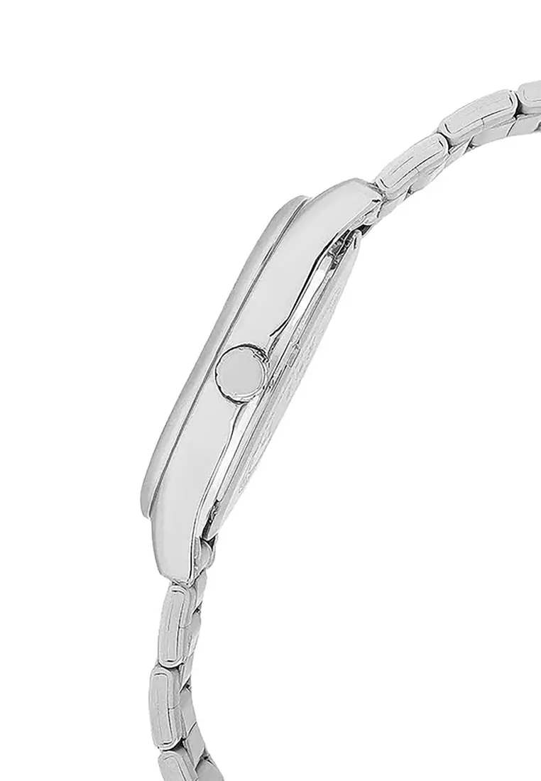 Moon Phase Men's Analog Watch MTP-M100D-1A Silver Stainless Steel Strap