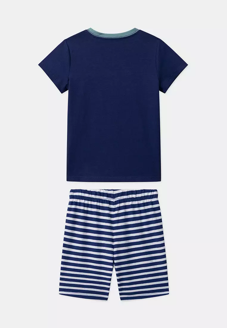 Blue Shark T-Shirt And Shorts Set