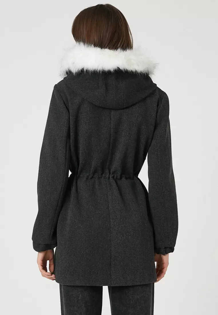 Faux Fur Hooded Coat
