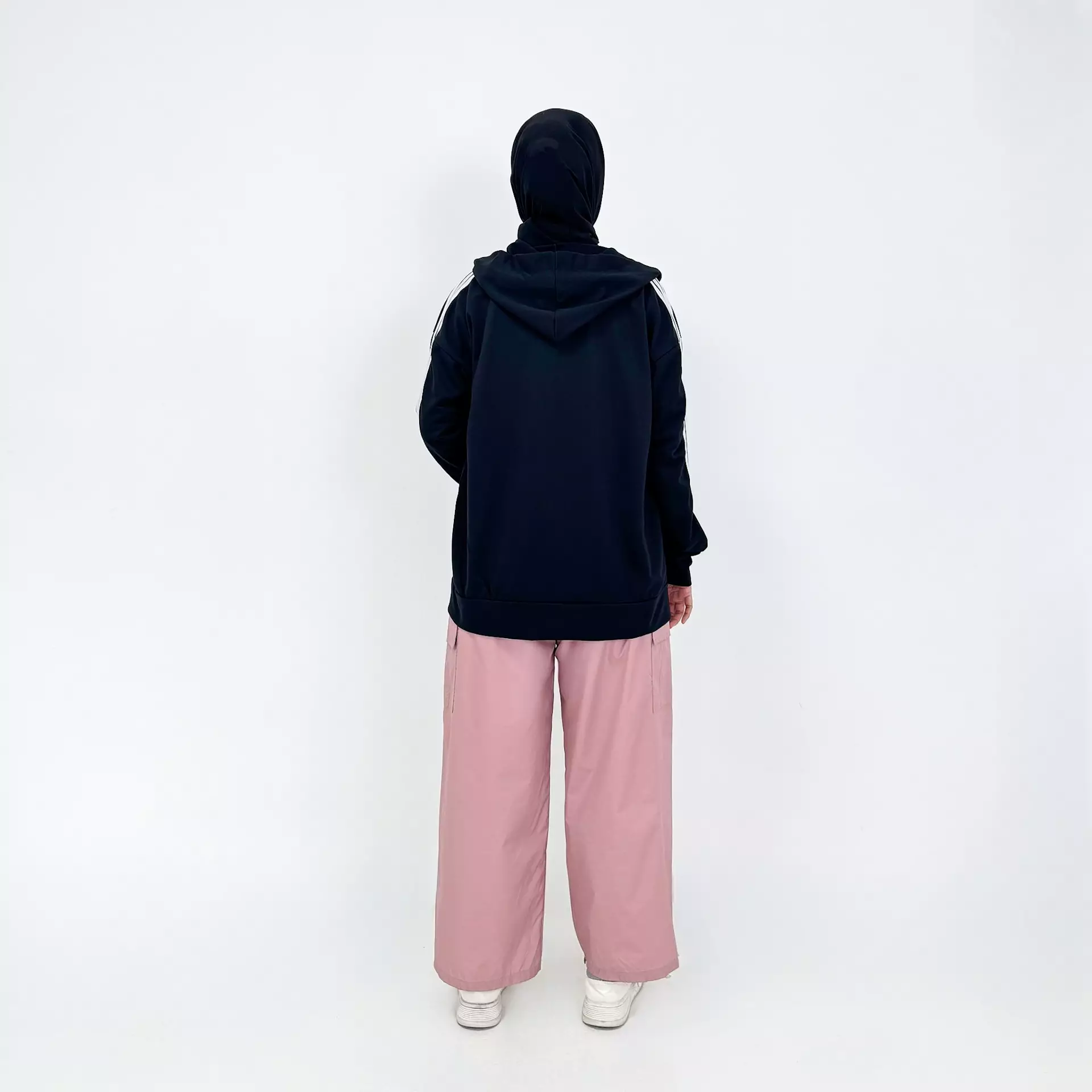 Set Sporty Cargo Alia HITAM PINK Setelan Olahraga Jacket