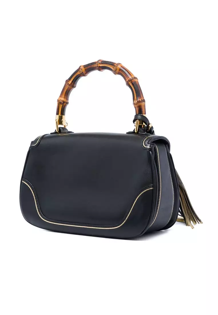 Pre-Loved Gucci Medium Calfskin New Bamboo Top Handle Bag