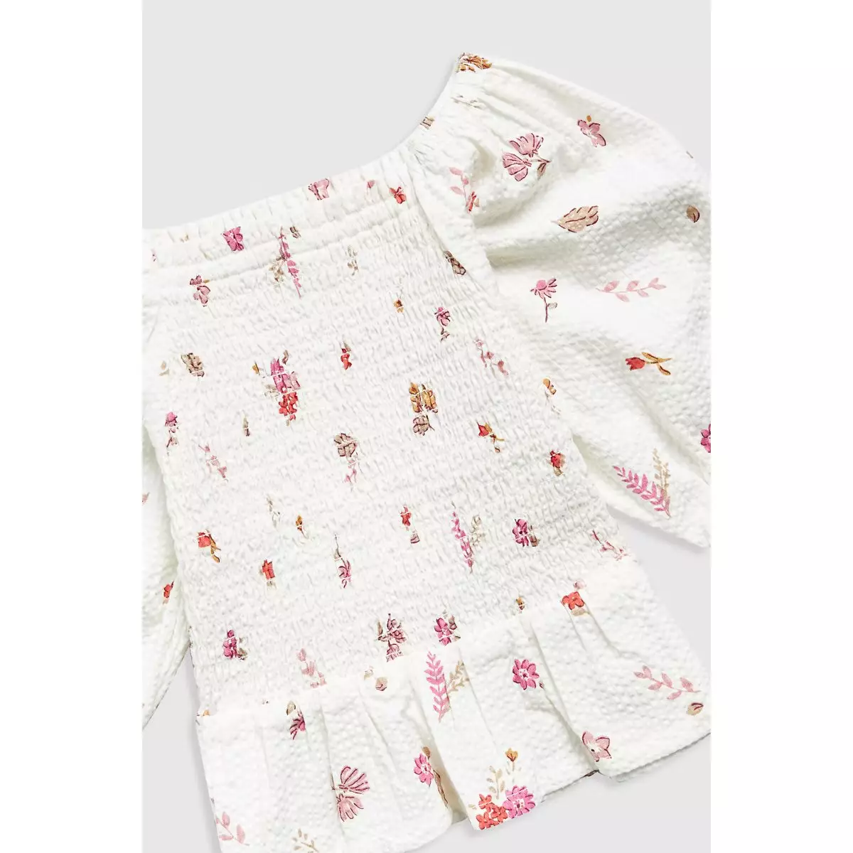 Mothercare Floral Woven Blouse - Blus Atasan Anak Perempuan (Krem)