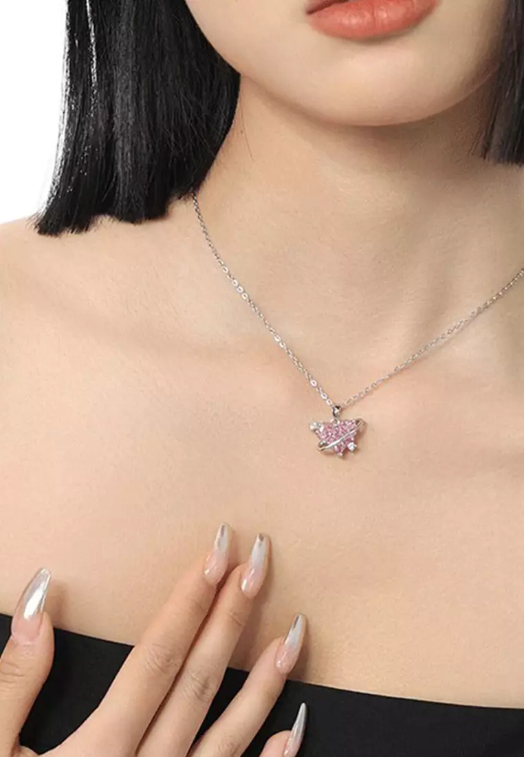 Kalung Wanita Original Anti Karat Love Planet Necklace Wanita Kotak Indah COD