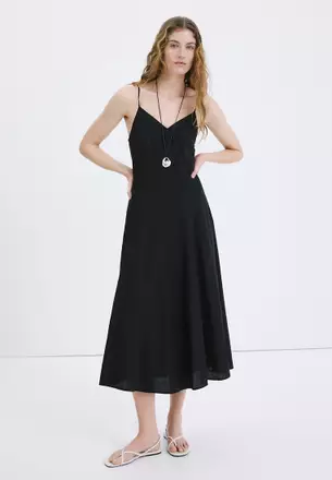chinese dress ladies Pockets A-line Dress  SANS & SANS Singapore