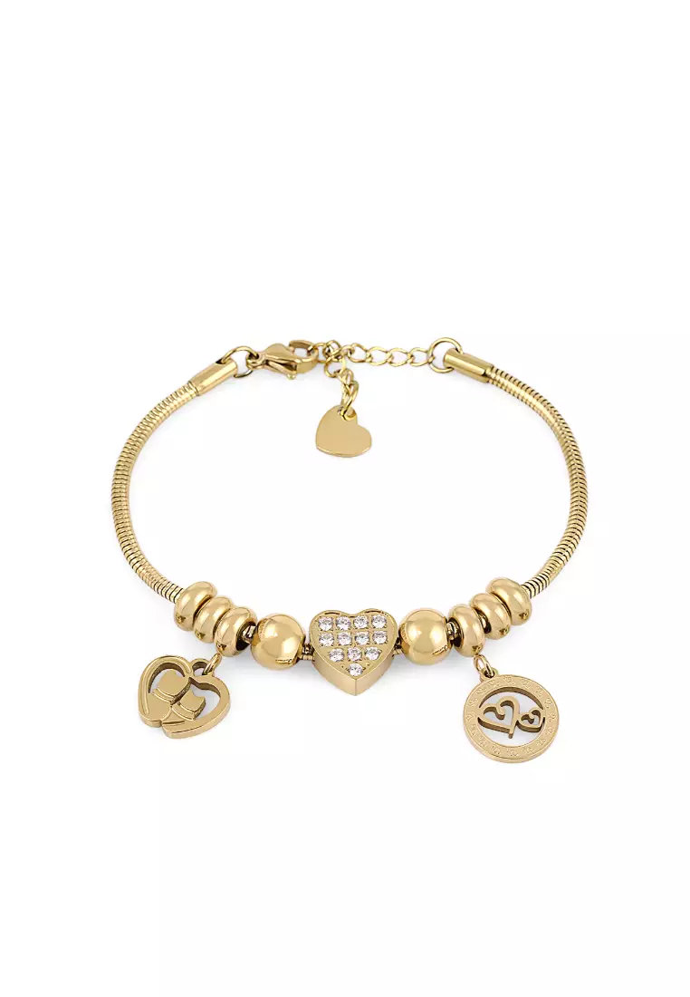 Women Gold Stainless Steel Charm Bracelet DKJ.3.10026-1
