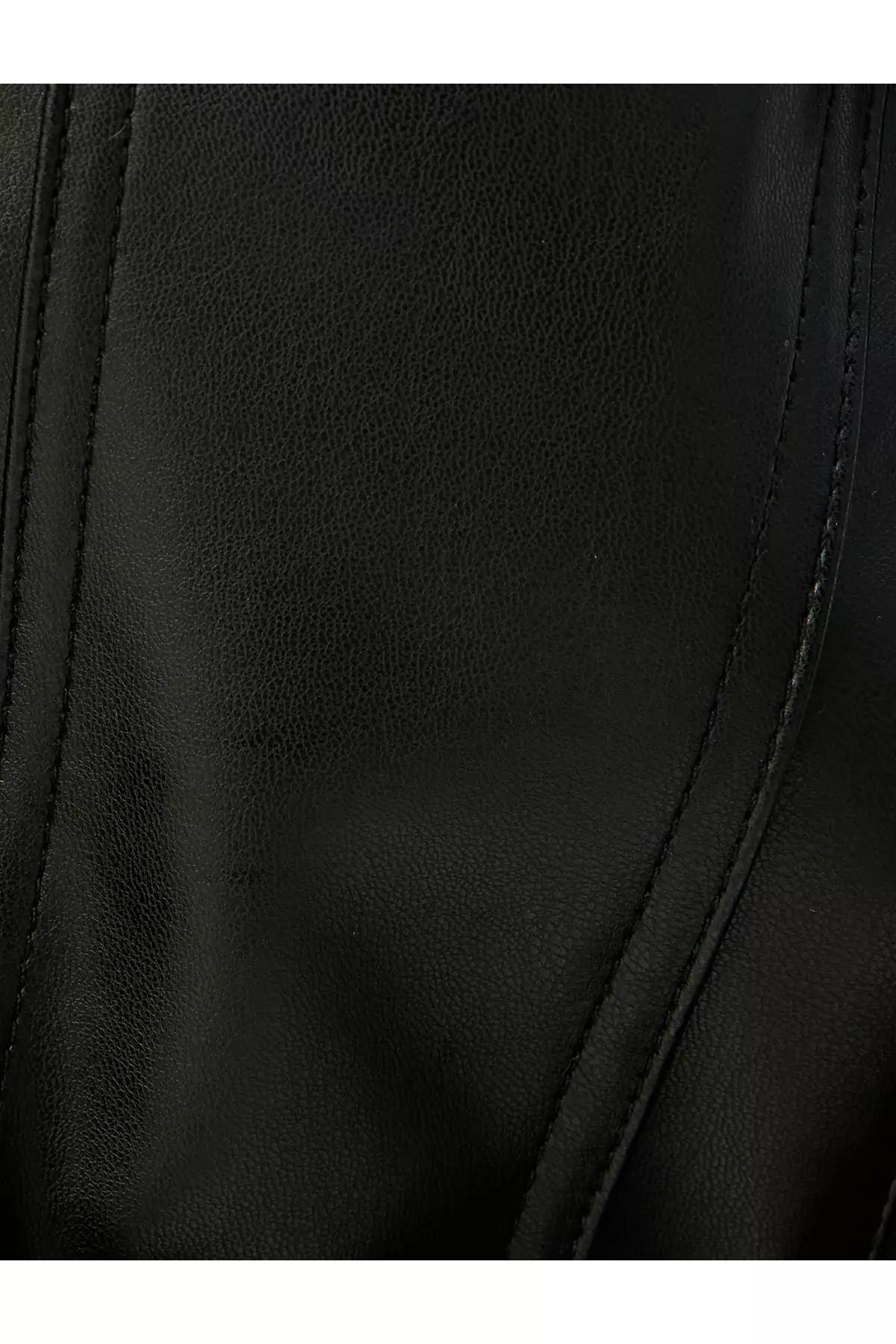Crop Faux Leather Jacket With Zippered Pockets