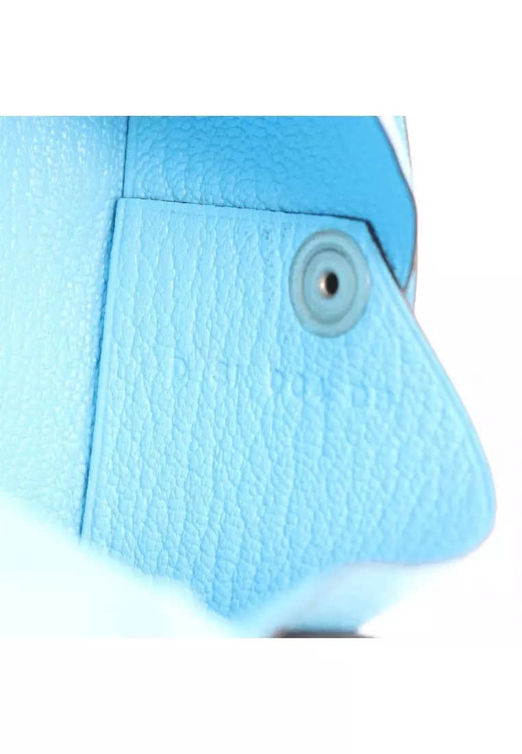 Buy Hermes Pre-Loved Hermès Calvi Celeste coin purse Chevre Light