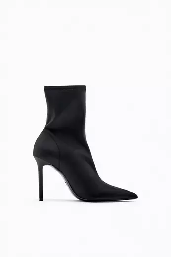 Fabric heeled ankle boots zara online