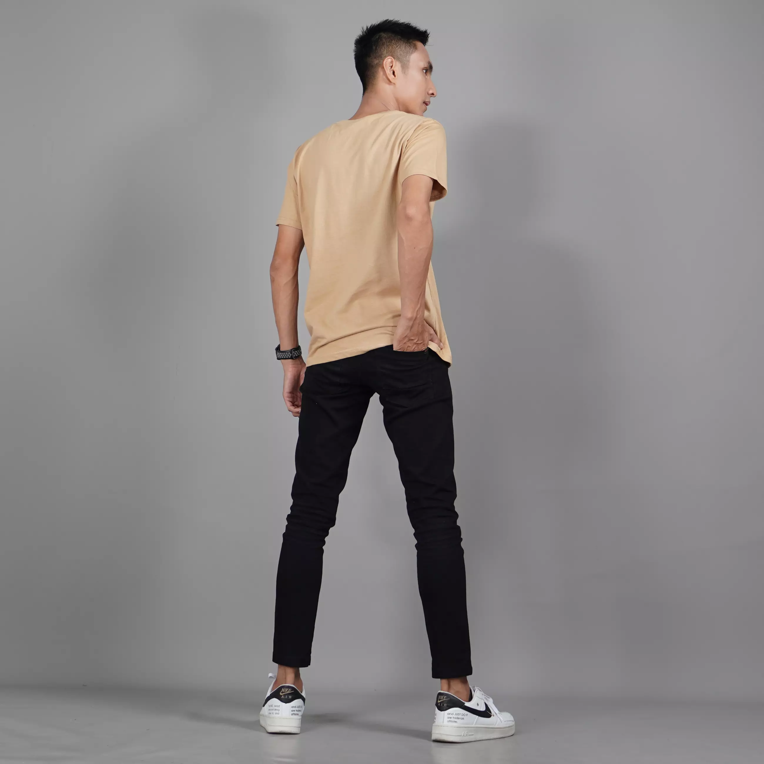  Kaos Polos Lengan Pendek Pria TShirt Cotton - Latte