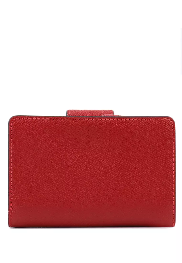 Red leather deals coach wallet