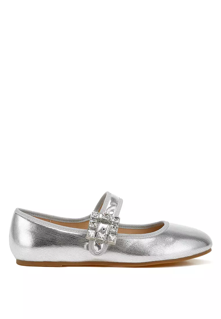 Discount on Rag & CO.  shoes - SKU: Brooch Mary Jane Sandals in Silver