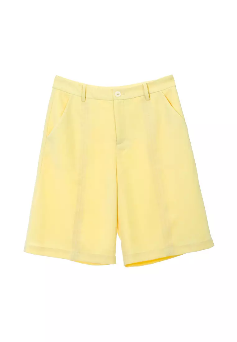 Basic Pale Yellow Bermuda