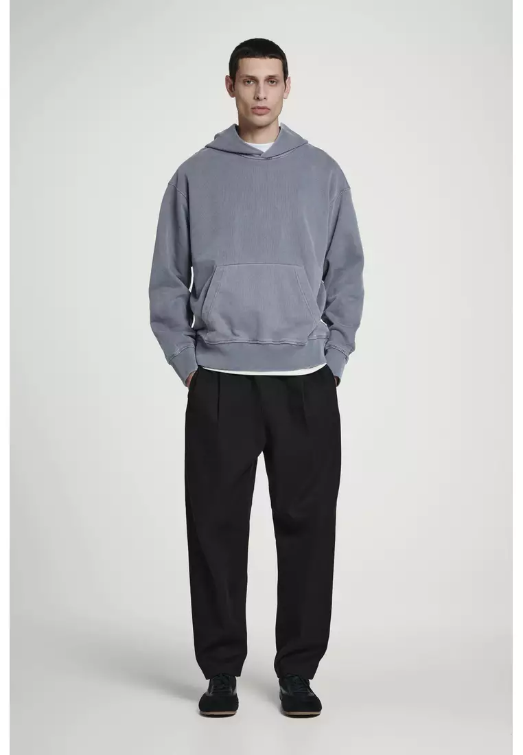 WASHED COTTON-JERSEY HOODIE