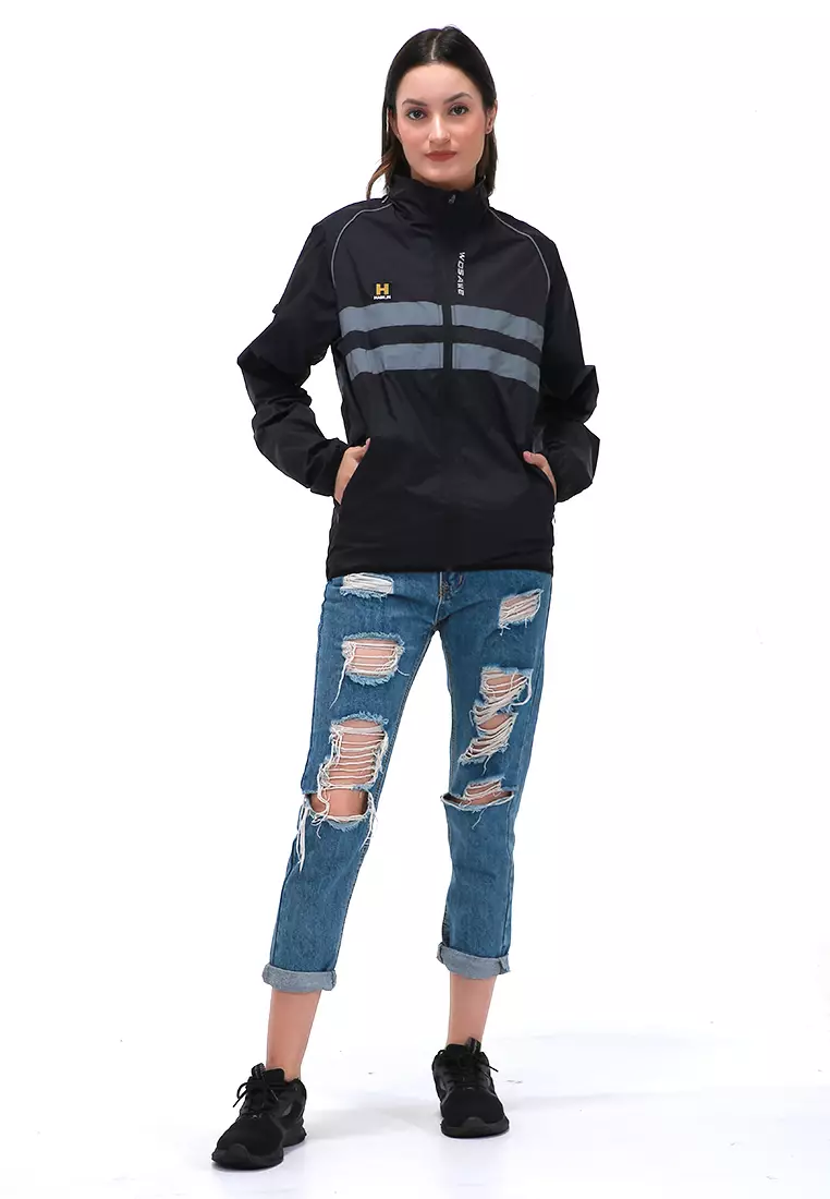 Clover Jaket Olahraga Sepeda Unisex Cycling Jacket Sport Waterproof Material Polyester ORIGINAL - Black