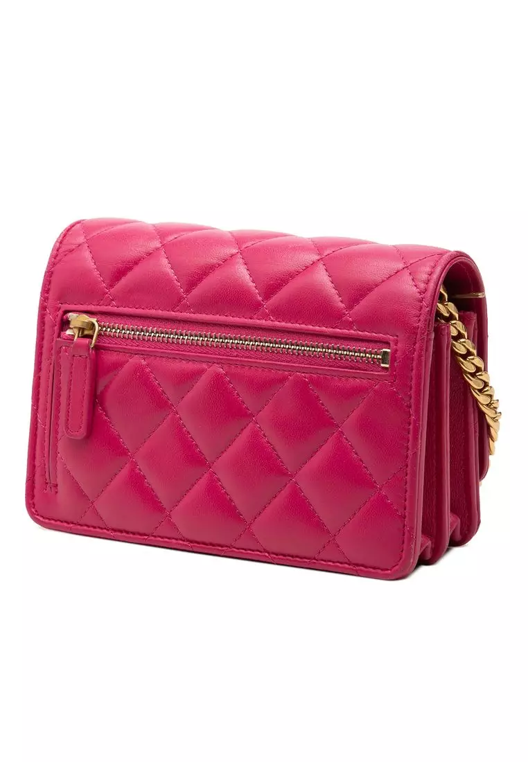 Pre-Loved Chanel Mini Cc Quilted Lambskin Pearl Samba Wallet On Chain