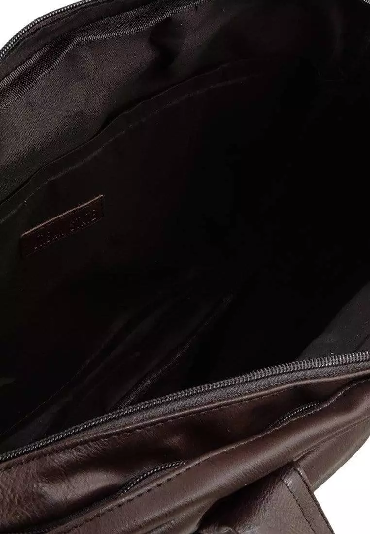Distressed Leather Laptop Tote Bag