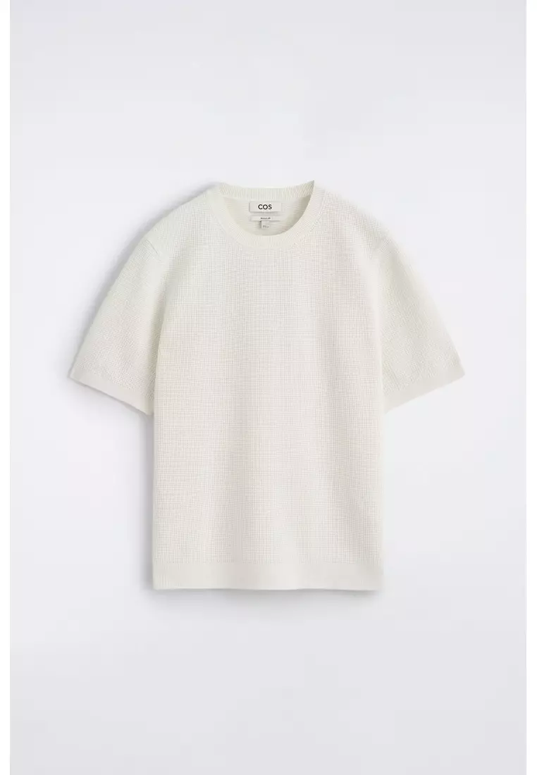 WAFFLE-KNIT COTTON T-SHIRT