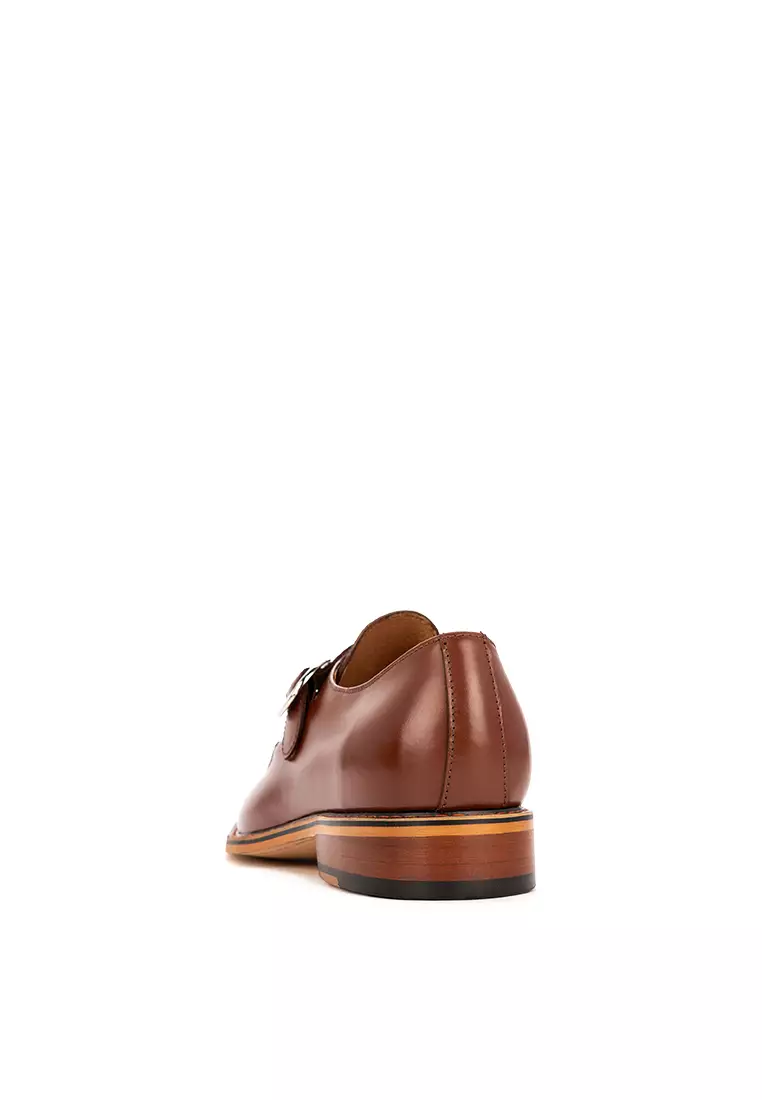 Fiyero Brown Single Monk Strap Shoes