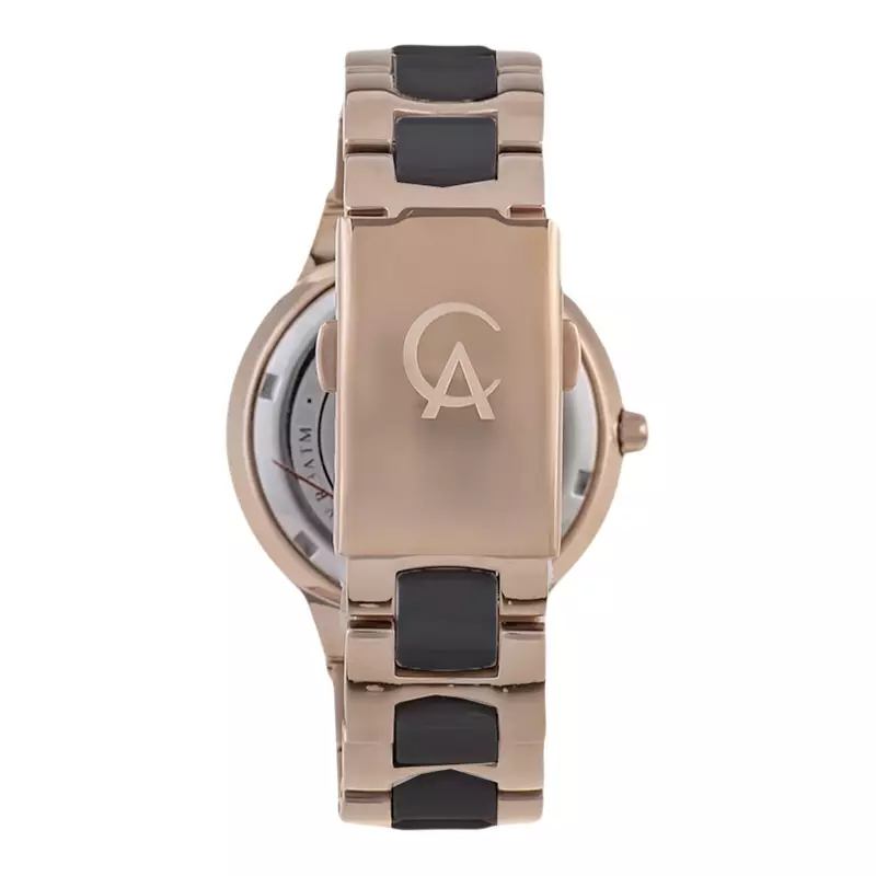 Jam Tangan Wanita Alexandre Christie Multifunction AC 2299 BF BRGBA Ladies Black Dial Dual Tone St Steel Ceramic Strap