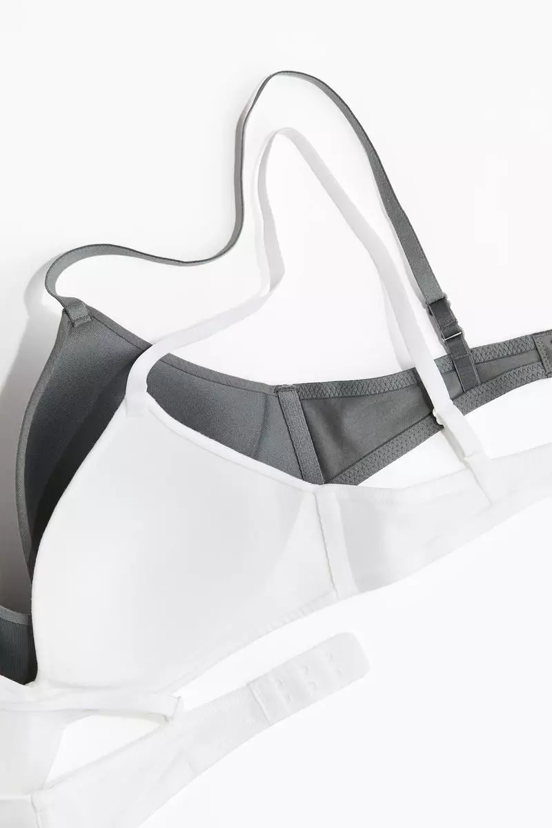 2-pack padded non-wired cotton bras