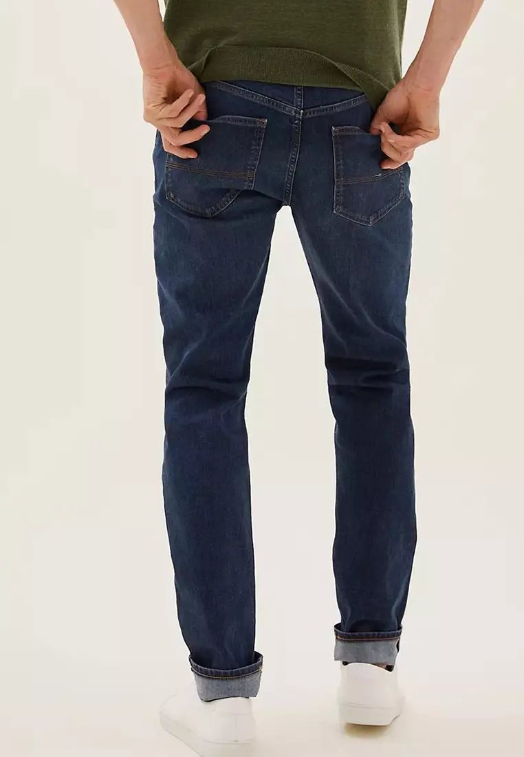 Jual Marks & Spencer Slim Fit Stretch Jeans With Stormwear Original ...