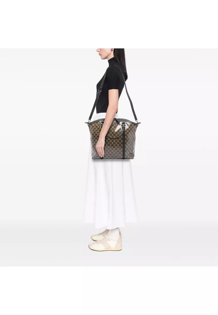 Pre-Loved Gucci Large Gg Crystal Charm Dome Satchel